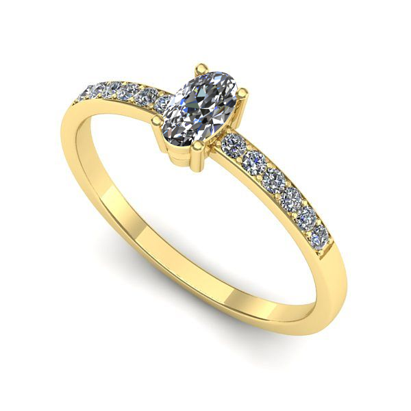 Inel din aur galben cu safir alb