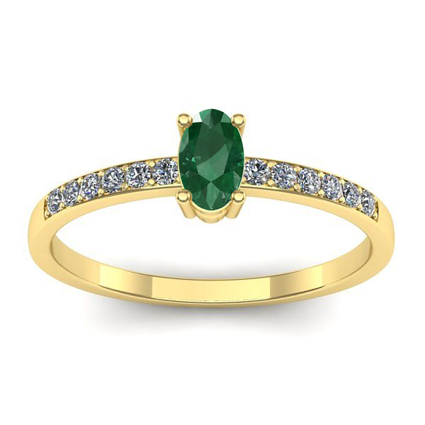 Inel de logodna cu smarald oval