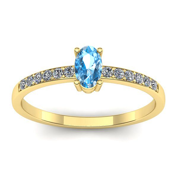 Inel de logodna cu topaz blue oval