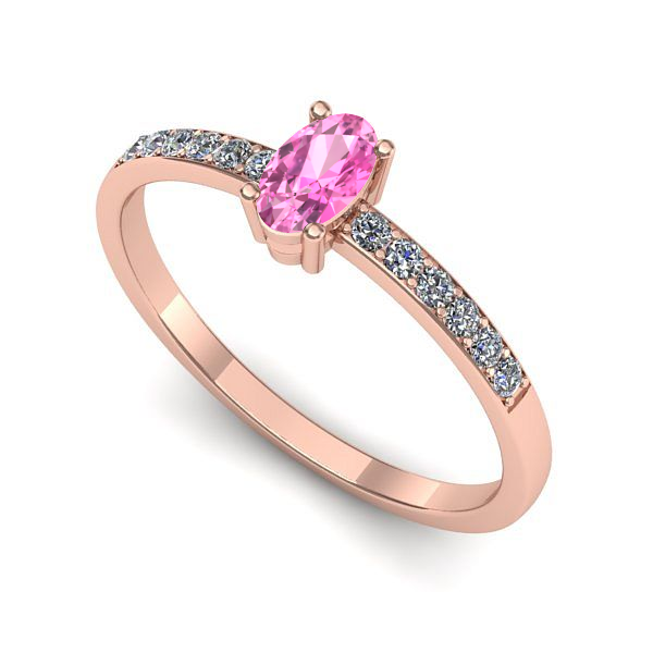 Inel din aur roz cu safir roz