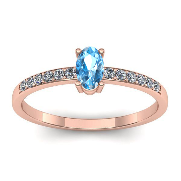 Inel logodna cu topaz blue oval
