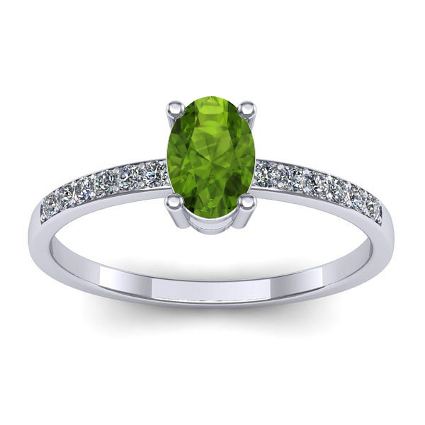 Inel de logodna cu peridot oval