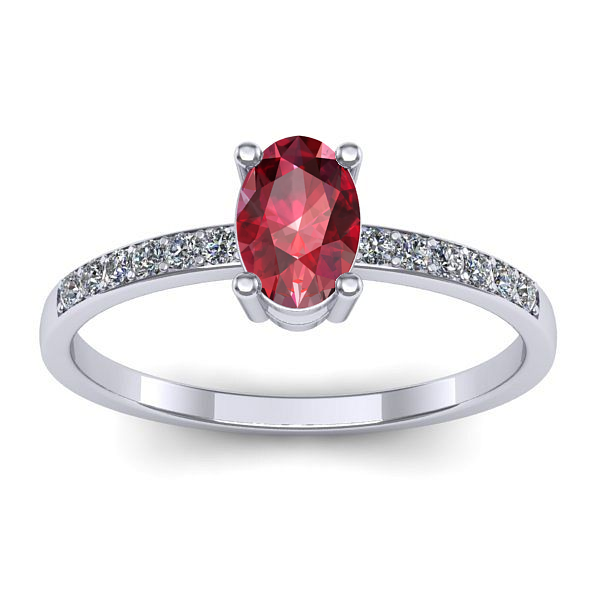 Inel cu rubin oval