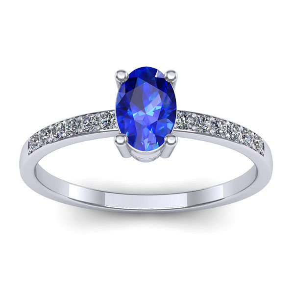 Inel de logodna cu safir oval