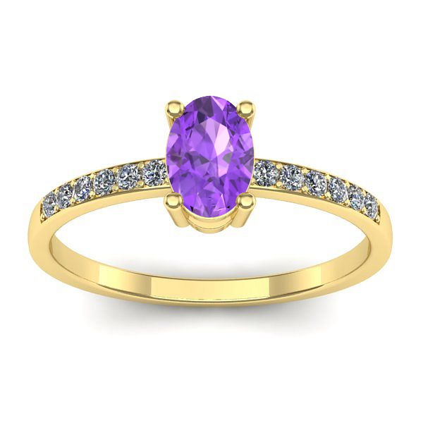 Inel logodna cu ametist oval