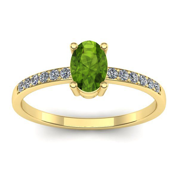 Inel cu peridot oval