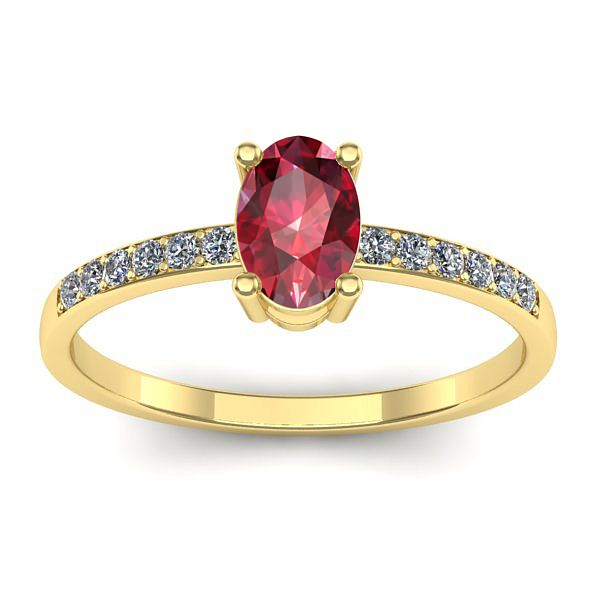 Inel logodna cu rubin oval