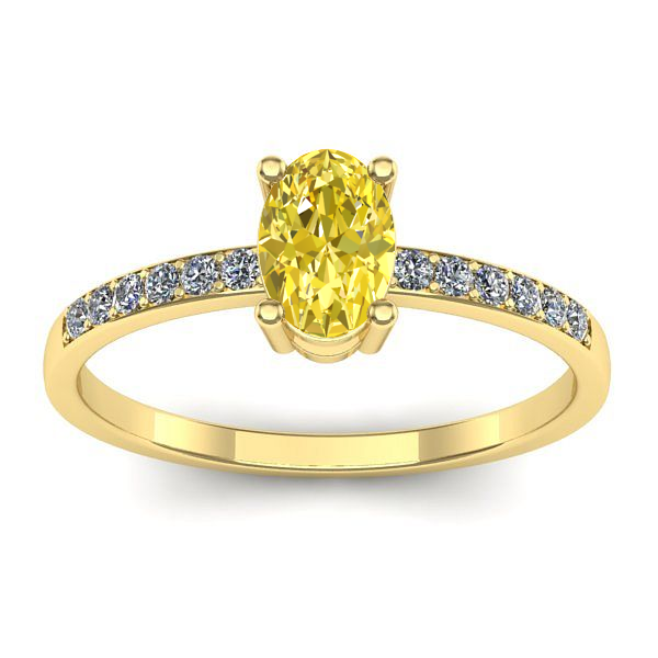 Inel logodna cu safir galben oval