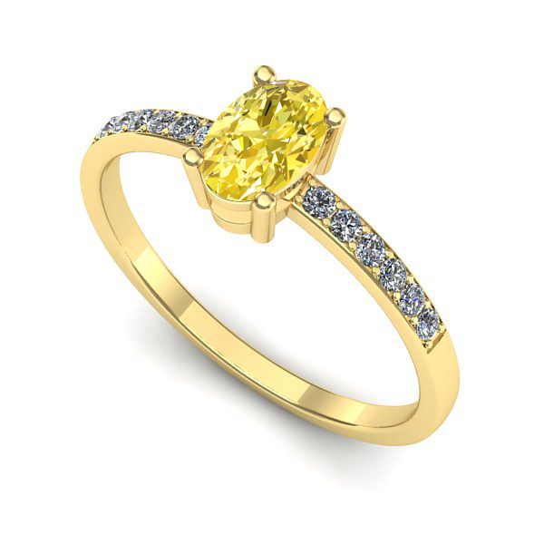 Inel logodna din aur galben cu safir galben