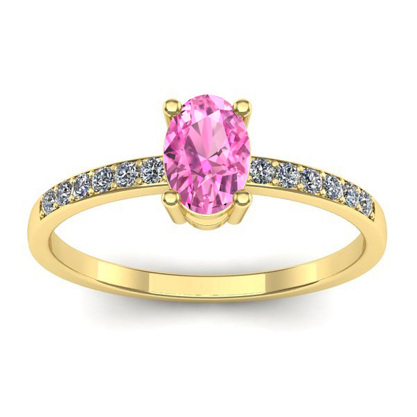 Inel cu safir roz oval