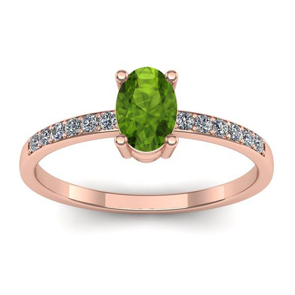 Inel logodna cu peridot oval