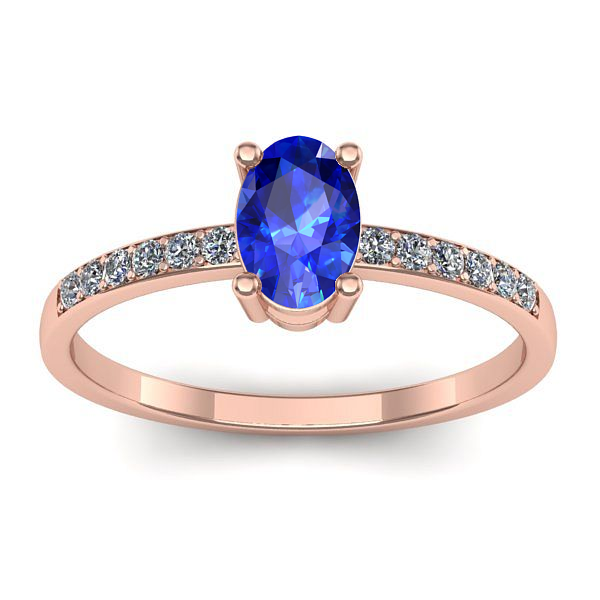 Inel logodna cu safir oval