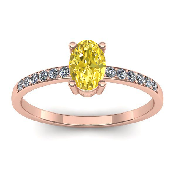 Inel logodna cu safir galben oval