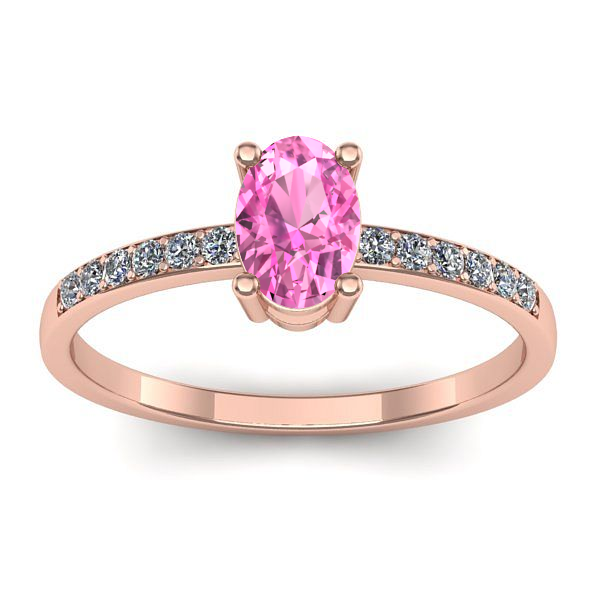 Inel cu safir roz oval