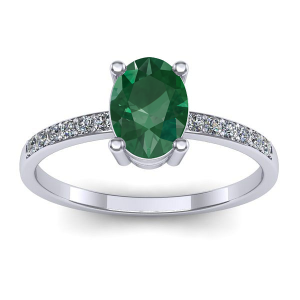 Inel cu smarald oval