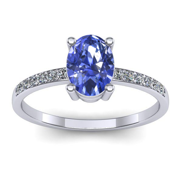 Inel de logodna cu tanzanit oval
