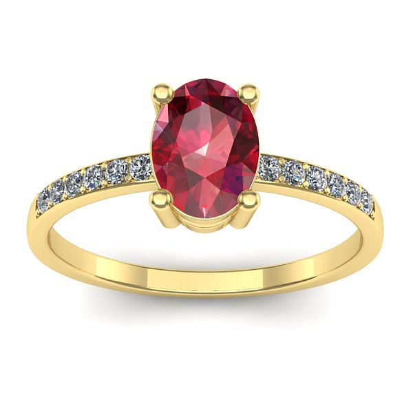 Inel de logodna cu rubin oval