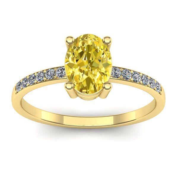 Inel de logodna cu safir galben oval