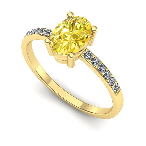 Inel din aur galben cu safir galben