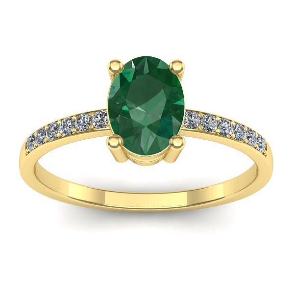 Inel logodna cu smarald oval