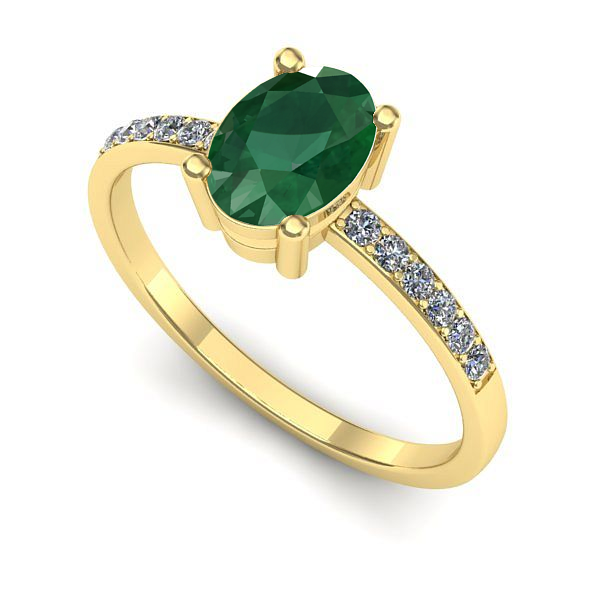 Inel din aur galben cu smarald