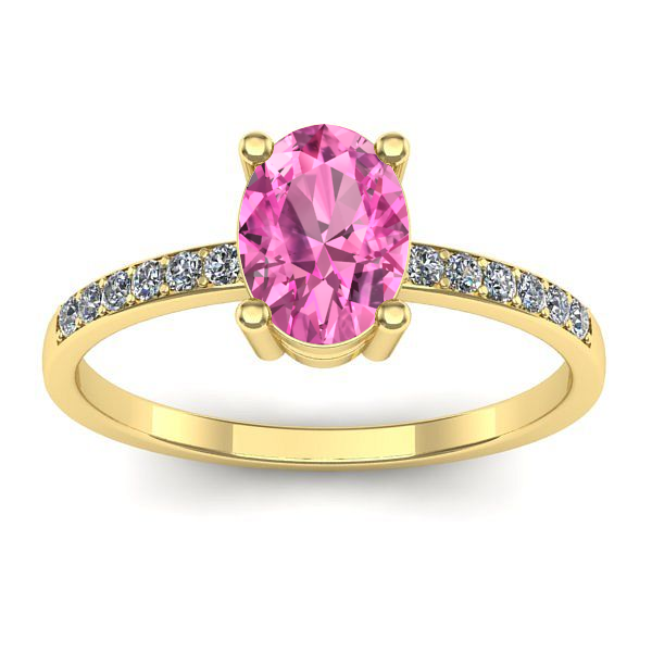 Inel logodna cu safir roz oval