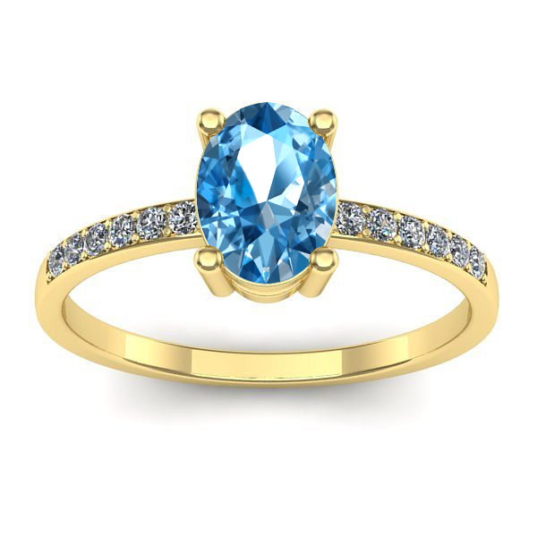 Inel cu topaz blue oval
