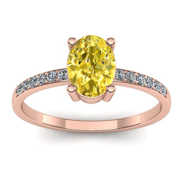 Inel de logodna cu safir galben oval