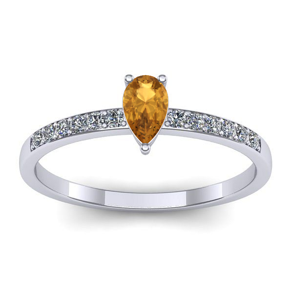 Inel cu citrin lacrima