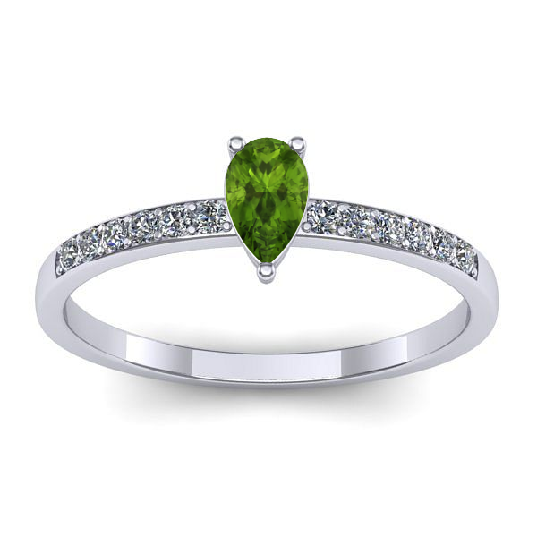Inel logodna cu peridot lacrima