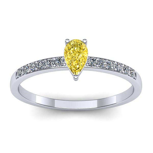 Inel de logodna cu safir galben lacrima