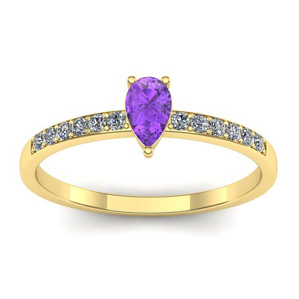 Inel logodna cu ametist lacrima