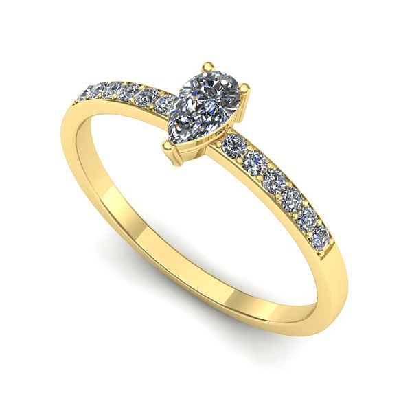 Inel de logodna din aur galben cu safir alb