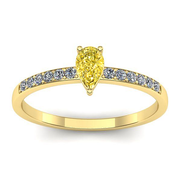 Inel logodna cu safir galben lacrima