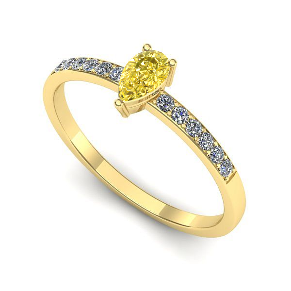 Inel din aur galben cu safir galben