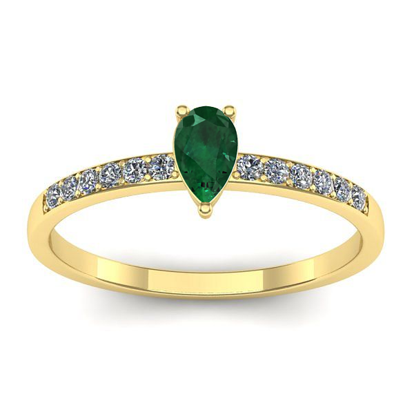 Inel cu smarald lacrima