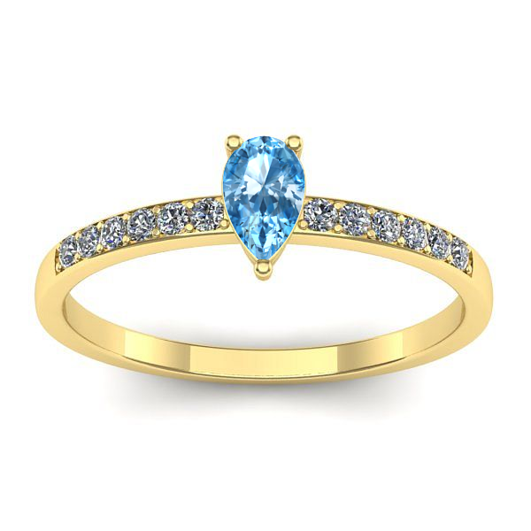 Inel de logodna cu topaz blue lacrima