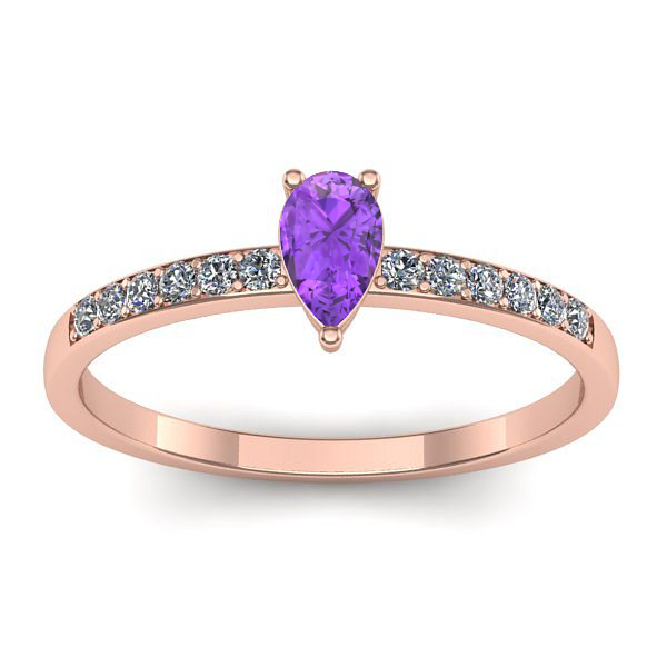 Inel cu ametist lacrima