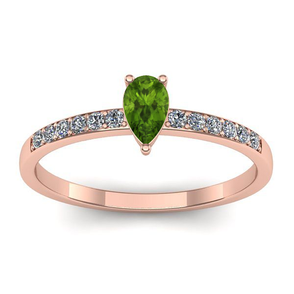 Inel logodna cu peridot lacrima