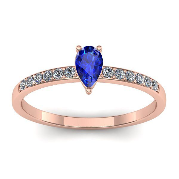 Inel logodna cu safir lacrima