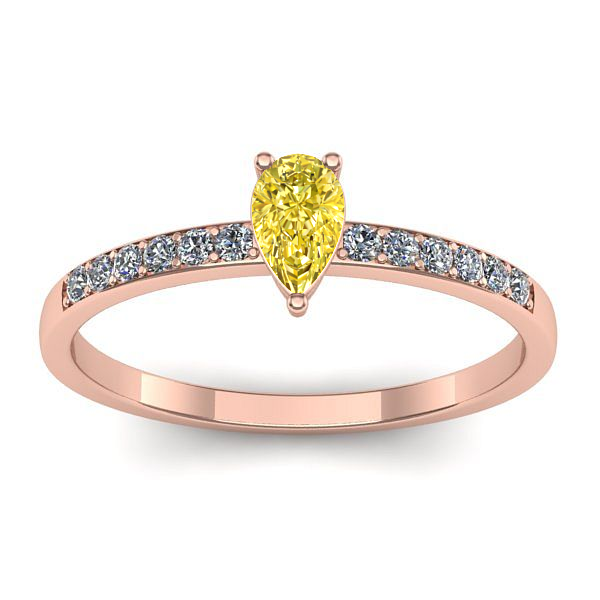 Inel de logodna cu safir galben lacrima