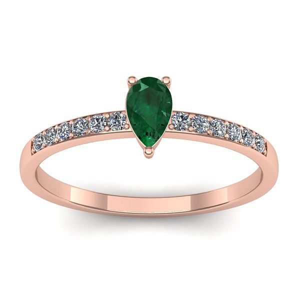 Inel de logodna cu smarald lacrima