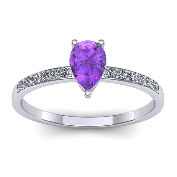 Inel logodna cu ametist lacrima