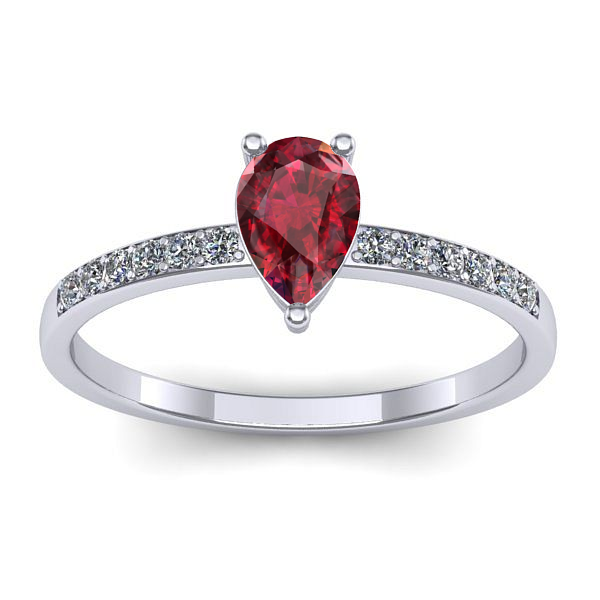 Inel de logodna cu rubin lacrima