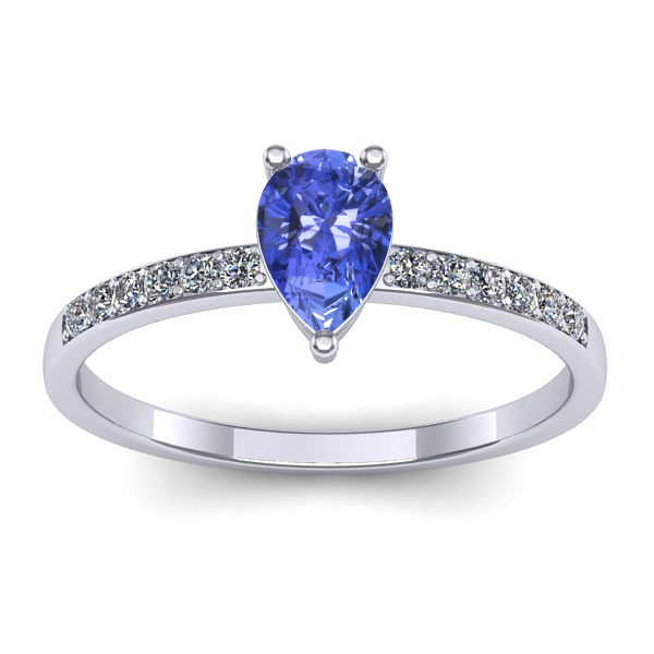 Inel logodna cu tanzanit lacrima