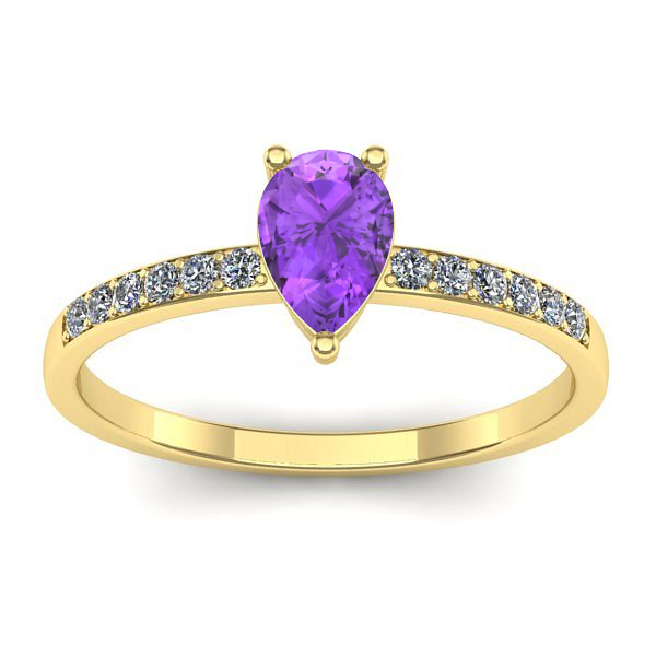 Inel logodna cu ametist lacrima