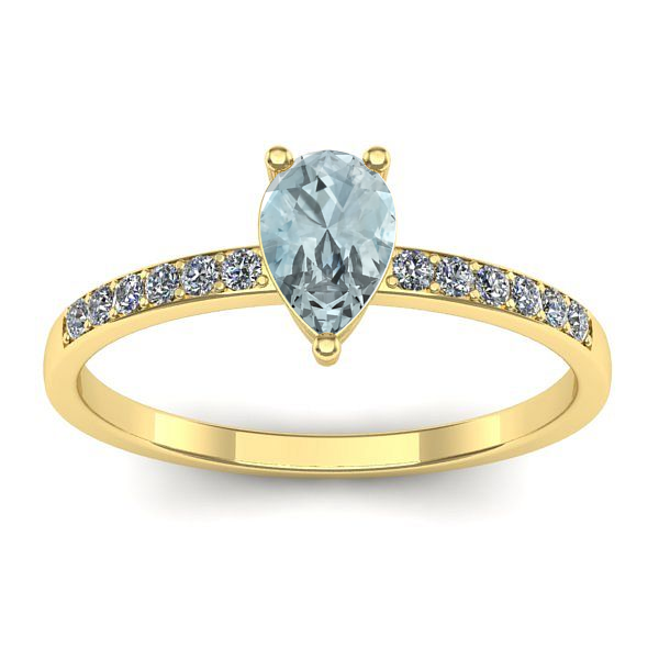 Inel cu aquamarin lacrima