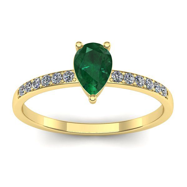 Inel cu smarald lacrima