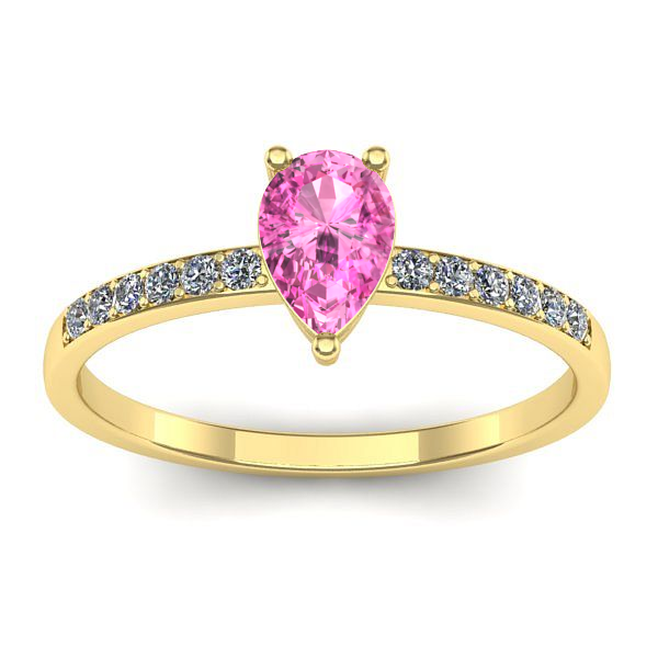 Inel de logodna cu safir roz lacrima