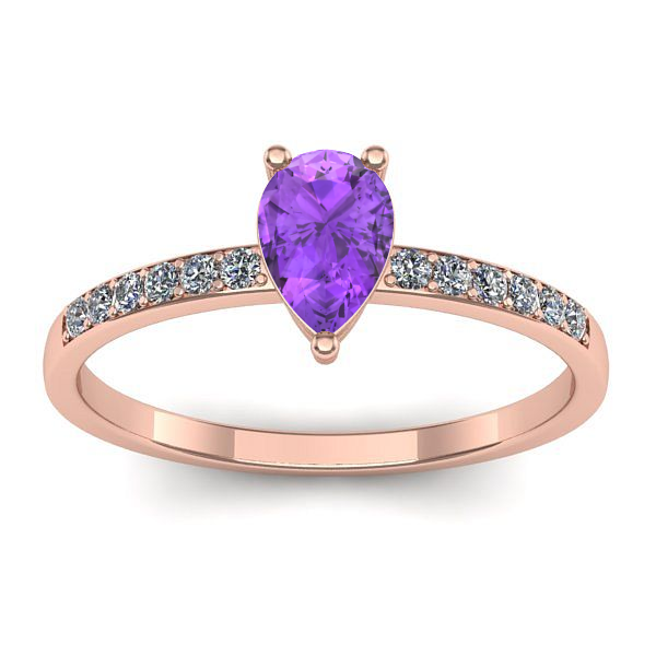 Inel cu ametist lacrima